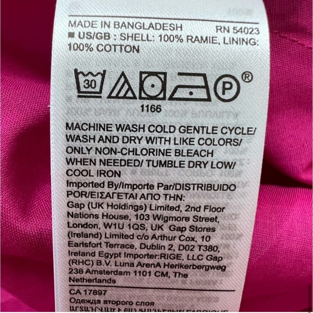Banana Republic Pink Puff Sleeve Open Back Mini Dress Ramie Size M NWT - Picture 15 of 15